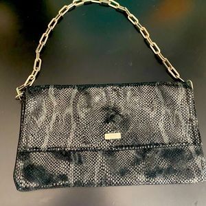 Black and gray crocodile purse